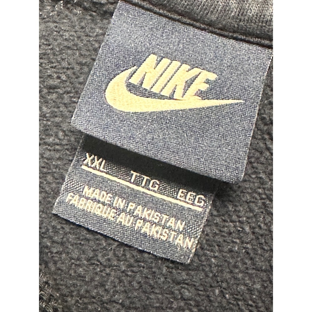 Vintage 90's Nike Mens Fleece Hoodie Pullover XXL Embroidered Navy - Picture 3 of 8